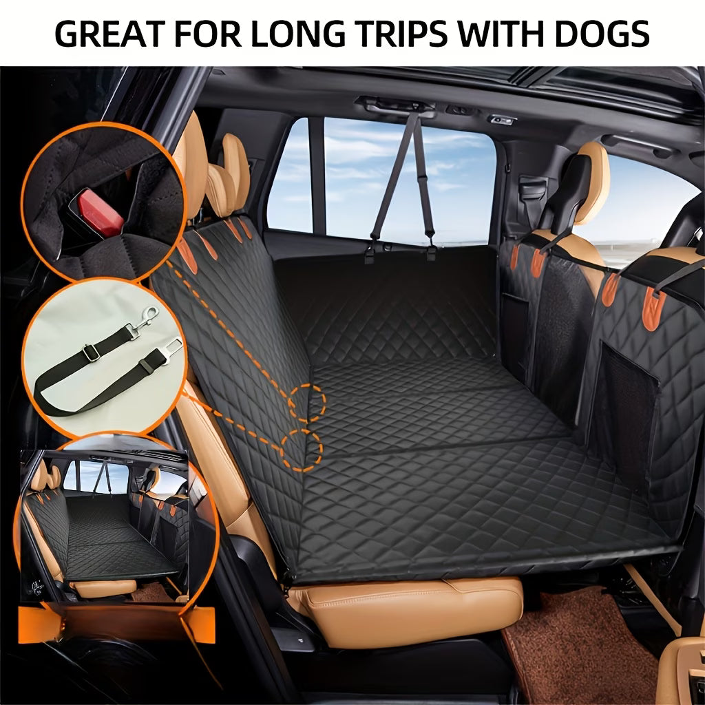 Nomad Paws™ Hard-Base Dog Back Seat Protector — Waterproof & Non-Slip