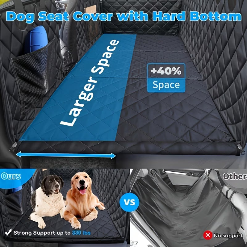 Nomad Paws™ Hard-Base Dog Back Seat Protector — Waterproof & Non-Slip