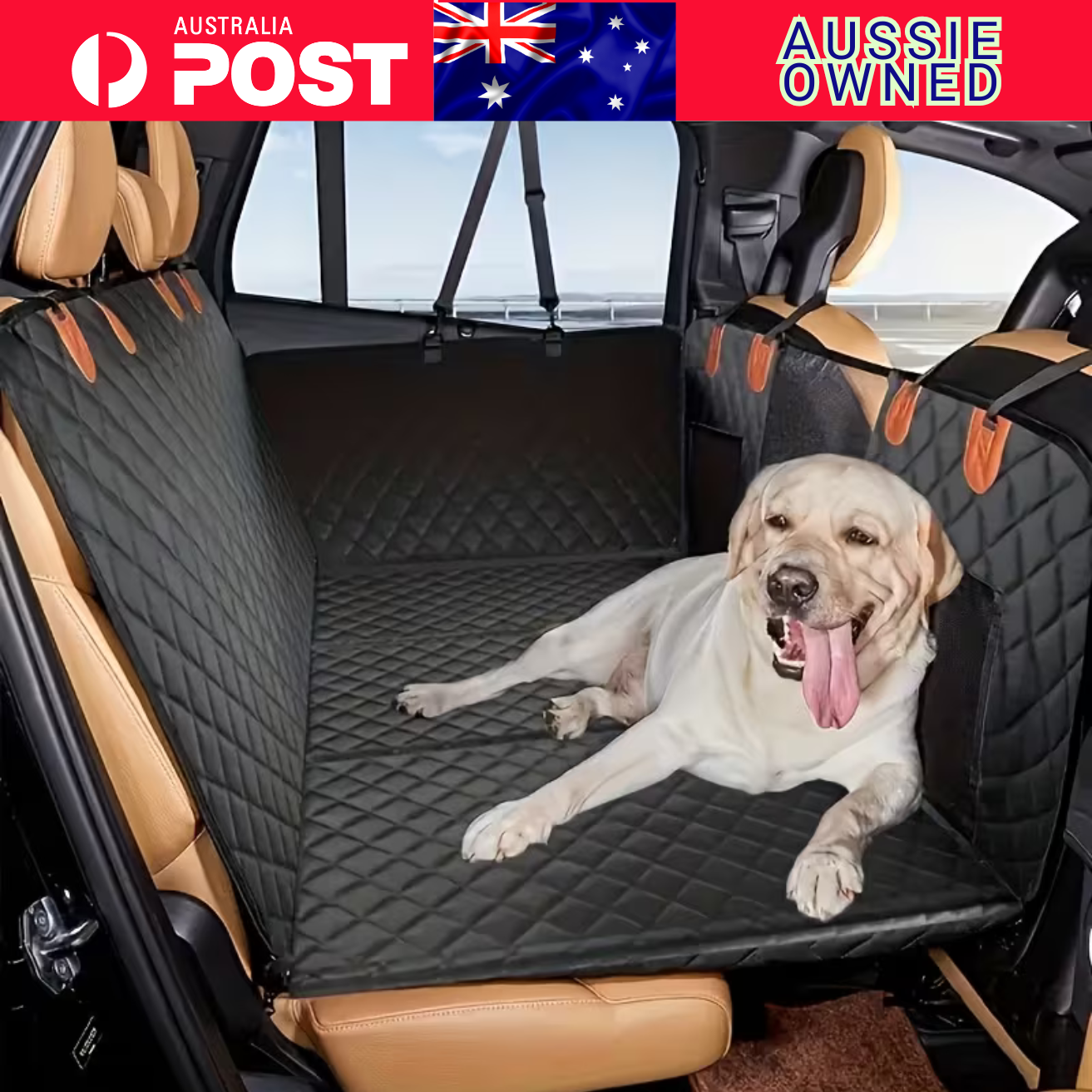 Nomad Paws™ Hard-Base Dog Back Seat Protector — Waterproof & Non-Slip